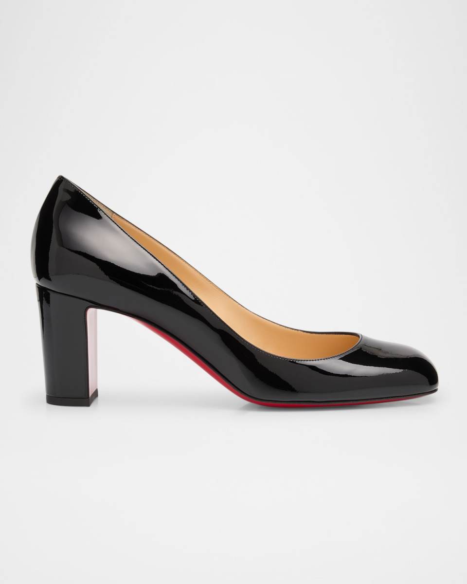 Cadrilla Patent Block-Heel Red Sole Pump