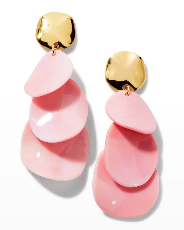 Pink Conch Cascade Earrings