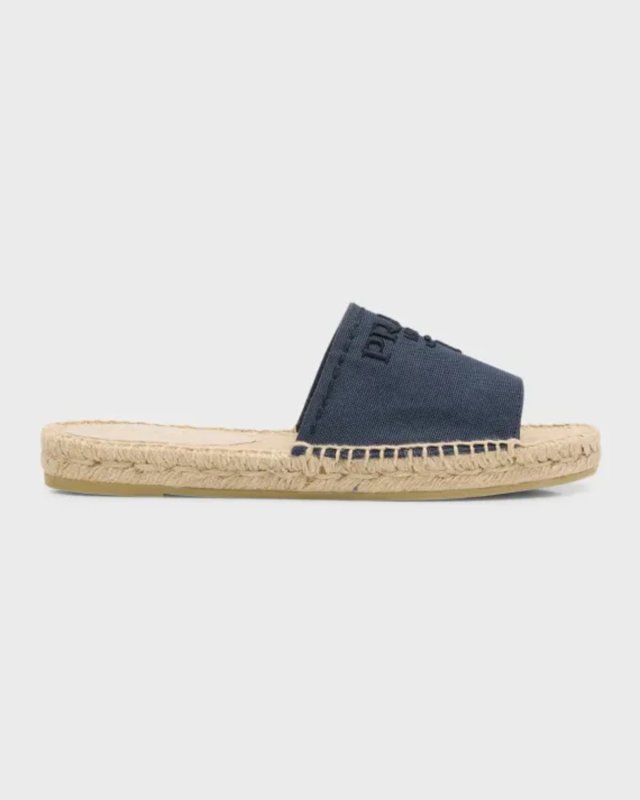 Embroidered Linen Espadrille Sandals