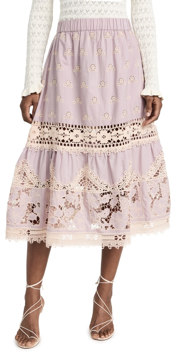 Sea Joah Embroidery Skirt Lilac