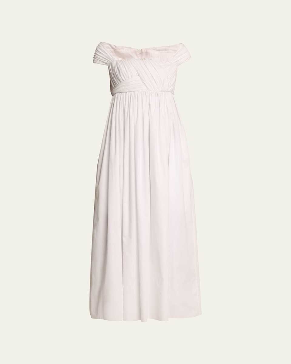 Josephine Poplin Gathered Maxi Dress