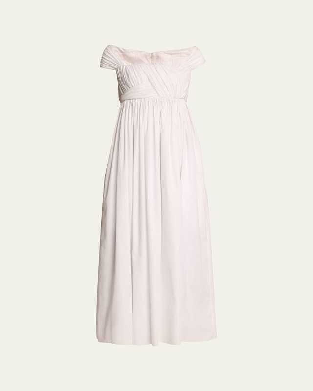 Josephine Poplin Gathered Maxi Dress