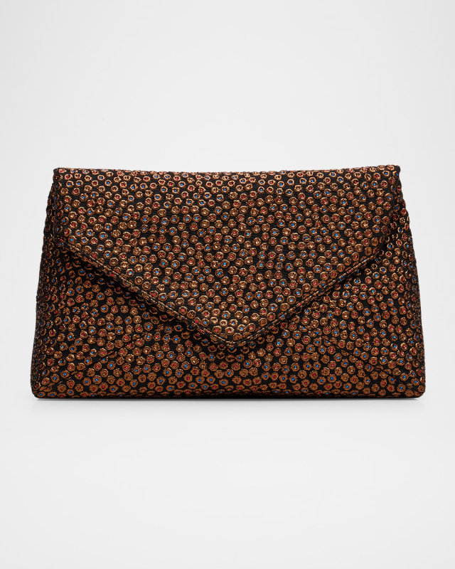 Envelope Flap Embellished Clutch Bag