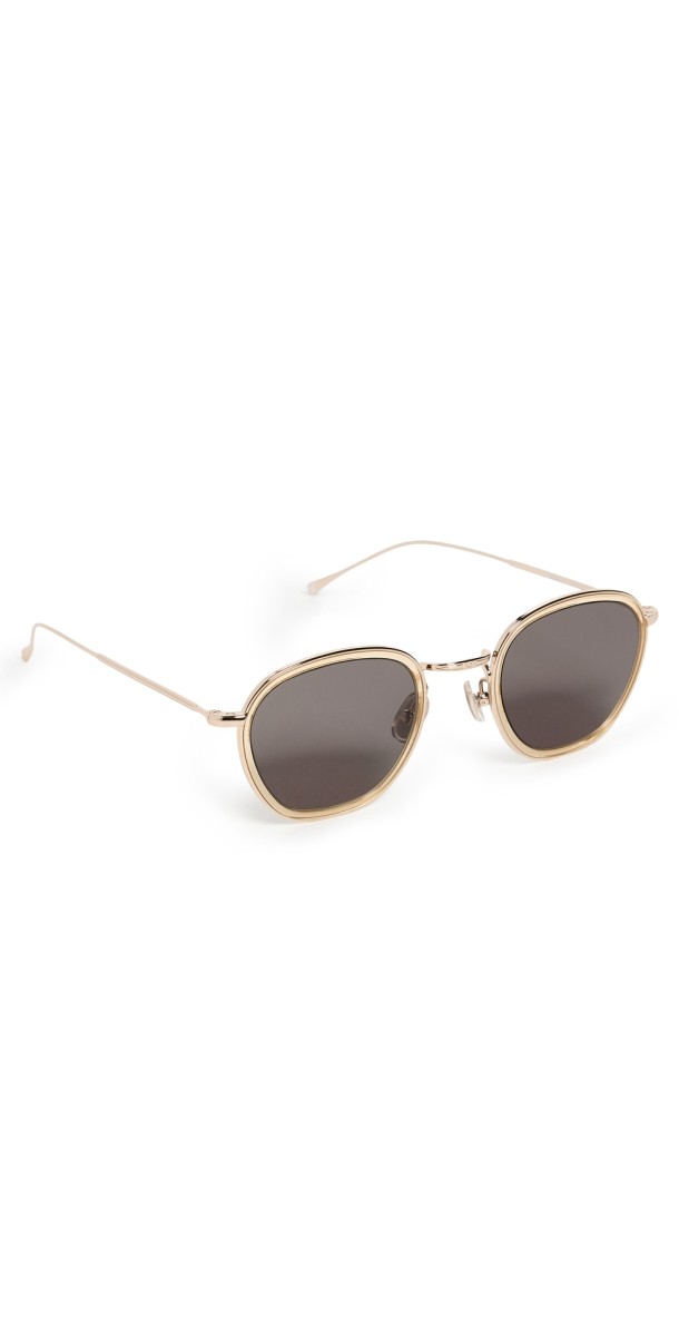 Illesteva Prince Tate Sunglasses Citrine/Gold w/ Grey Flat