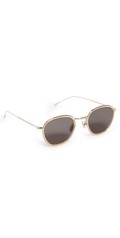 Illesteva Prince Tate Sunglasses Citrine/Gold w/ Grey Flat