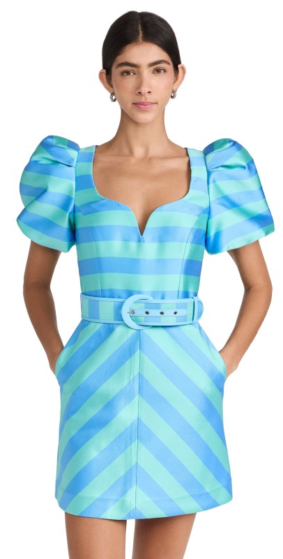 Rebecca Vallance Seychelles Mini Dress Blue Stripe