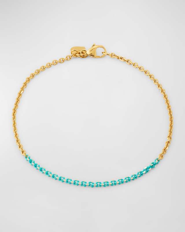 Golden Dreams 18K Yellow Gold Turquoise Enamel Bracelet