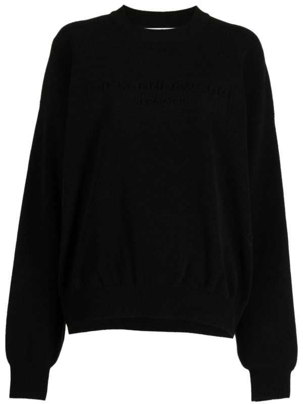 logo-embroidered ribbed sweater