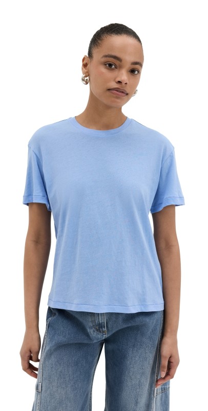 RECTO Overlay RCogo Jacquard Patch Basic Tee Baby Blue