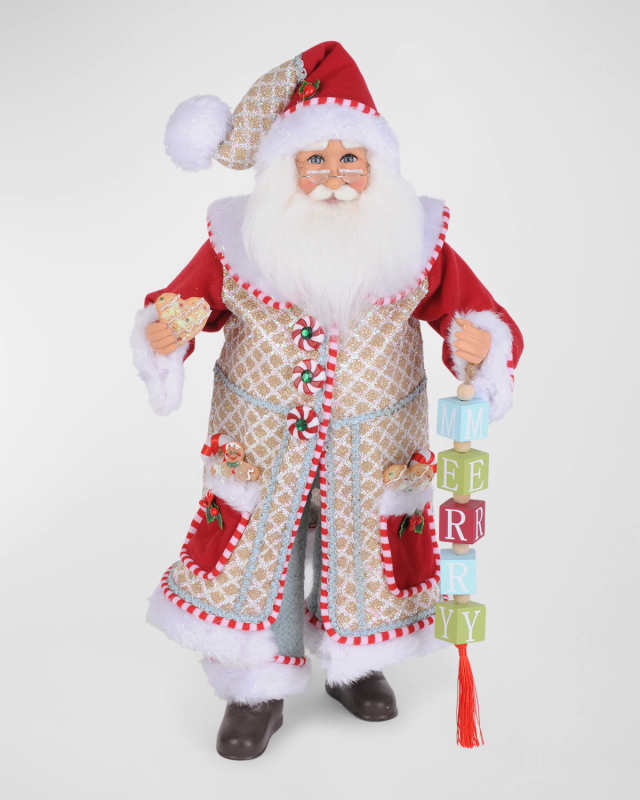 Merry Gingerbread Santa Figure