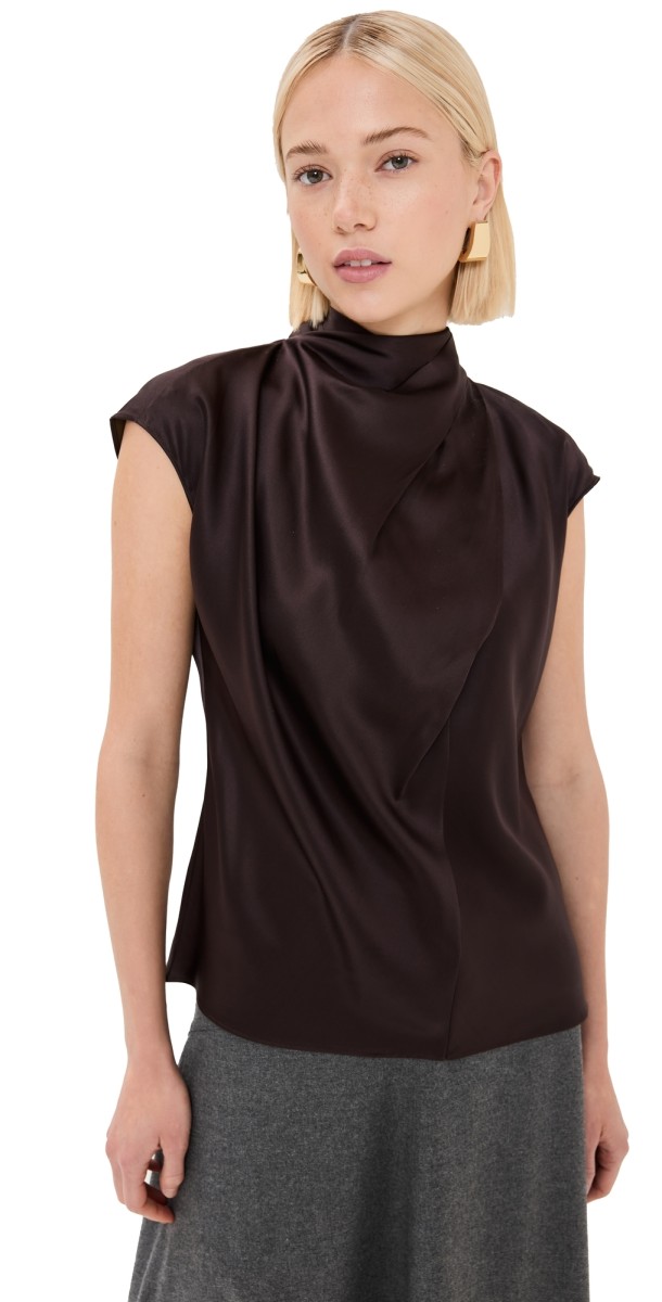 Veronica Beard Leilany Top Dark Chocolate