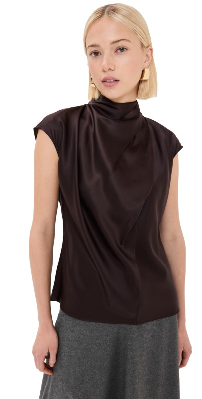 Veronica Beard Leilany Top Dark Chocolate