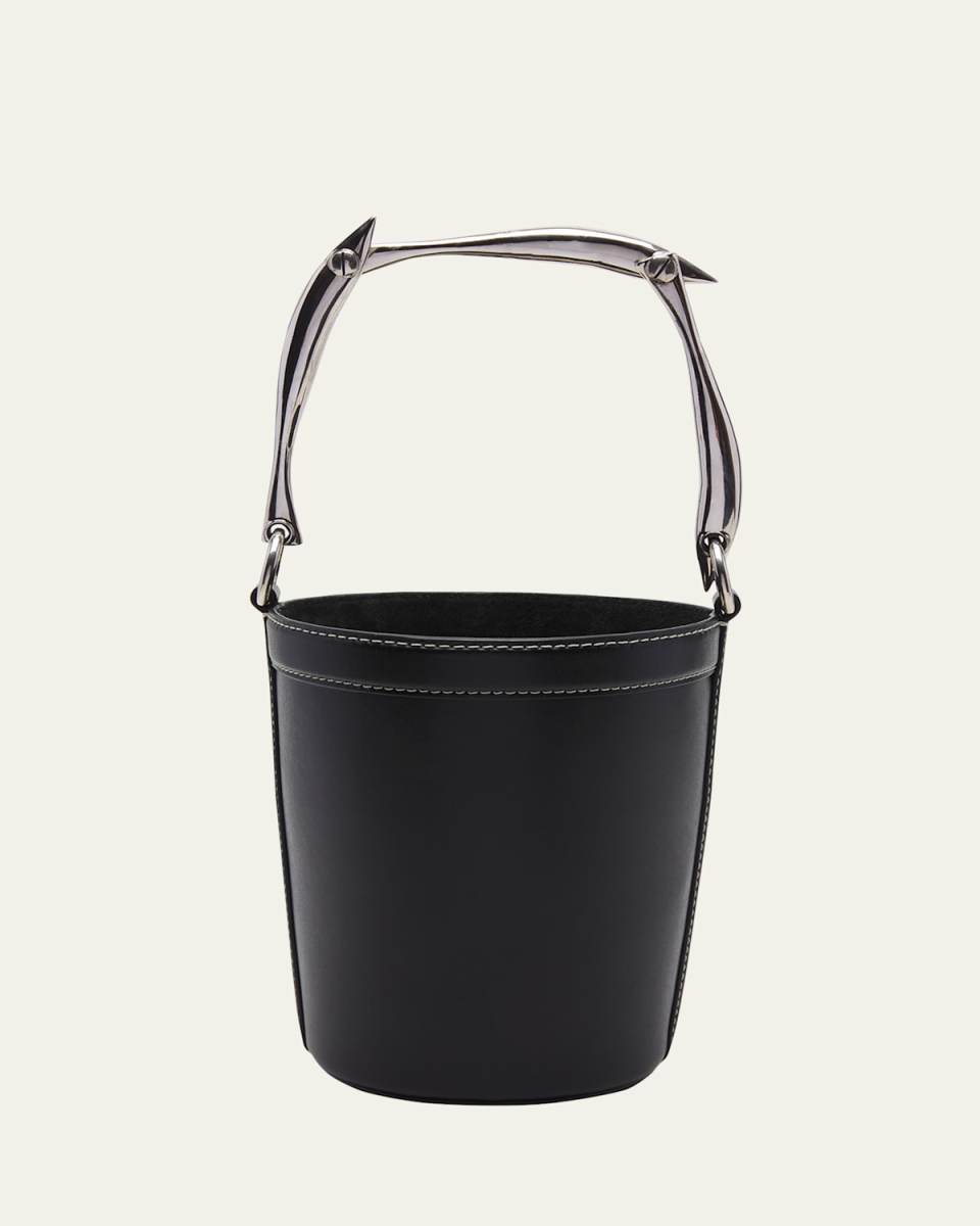 Sardine Stitch Leather Bucket Bag