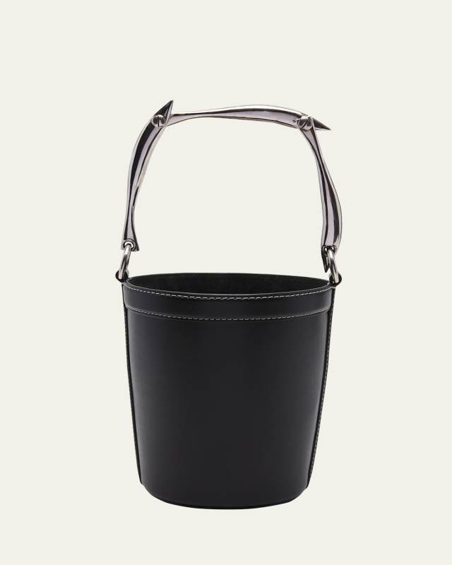 Sardine Stitch Leather Bucket Bag