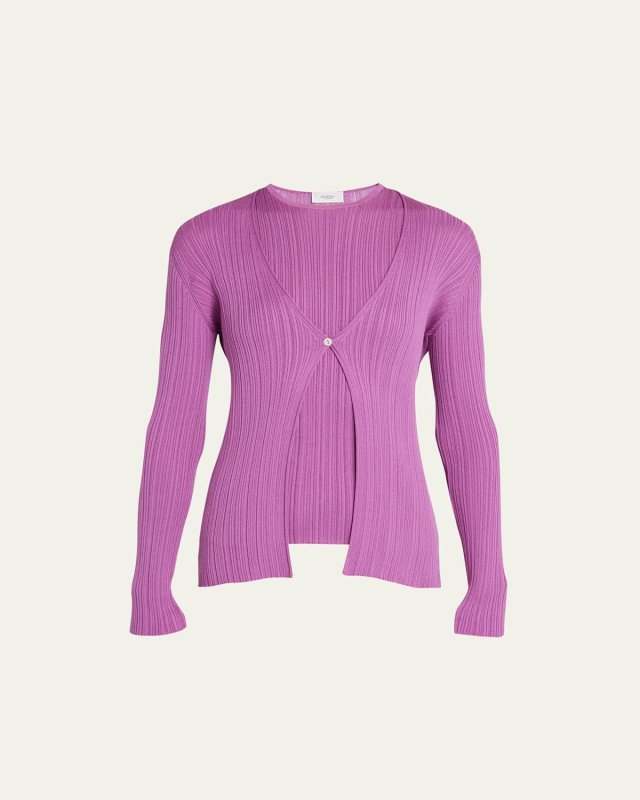 Long Fitted Knit Cardigan