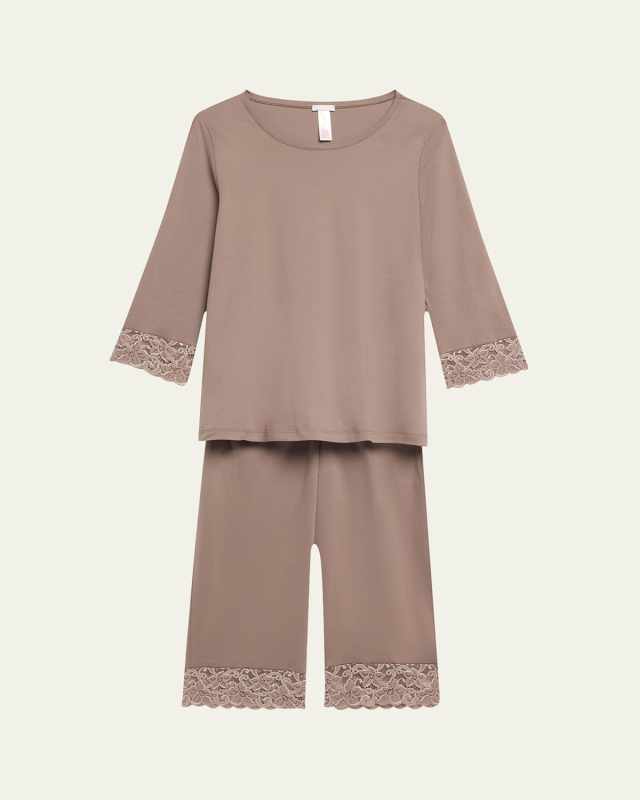 Moments Lace-Trim Cropped Pajama Set
