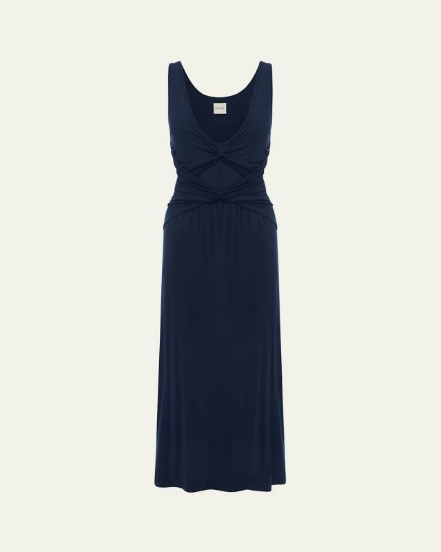 Sasha Sleeveless Jersey Knit V-Neck Maxi Dress
