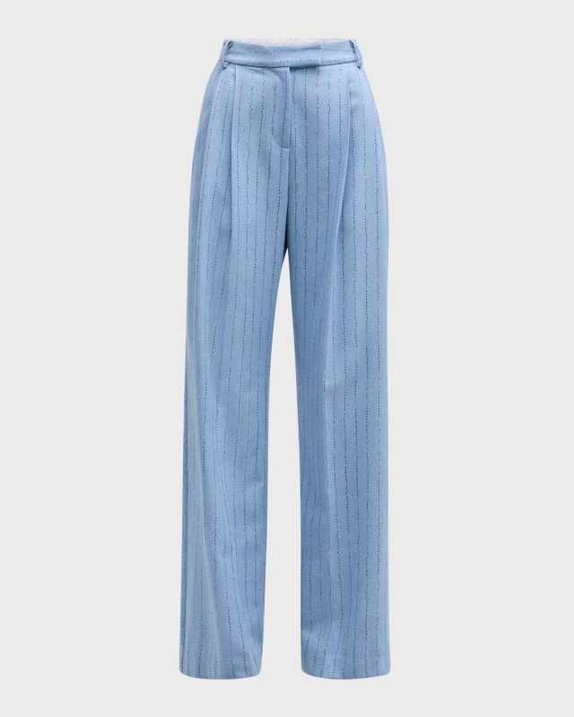 Stripe Wide-Leg Pants