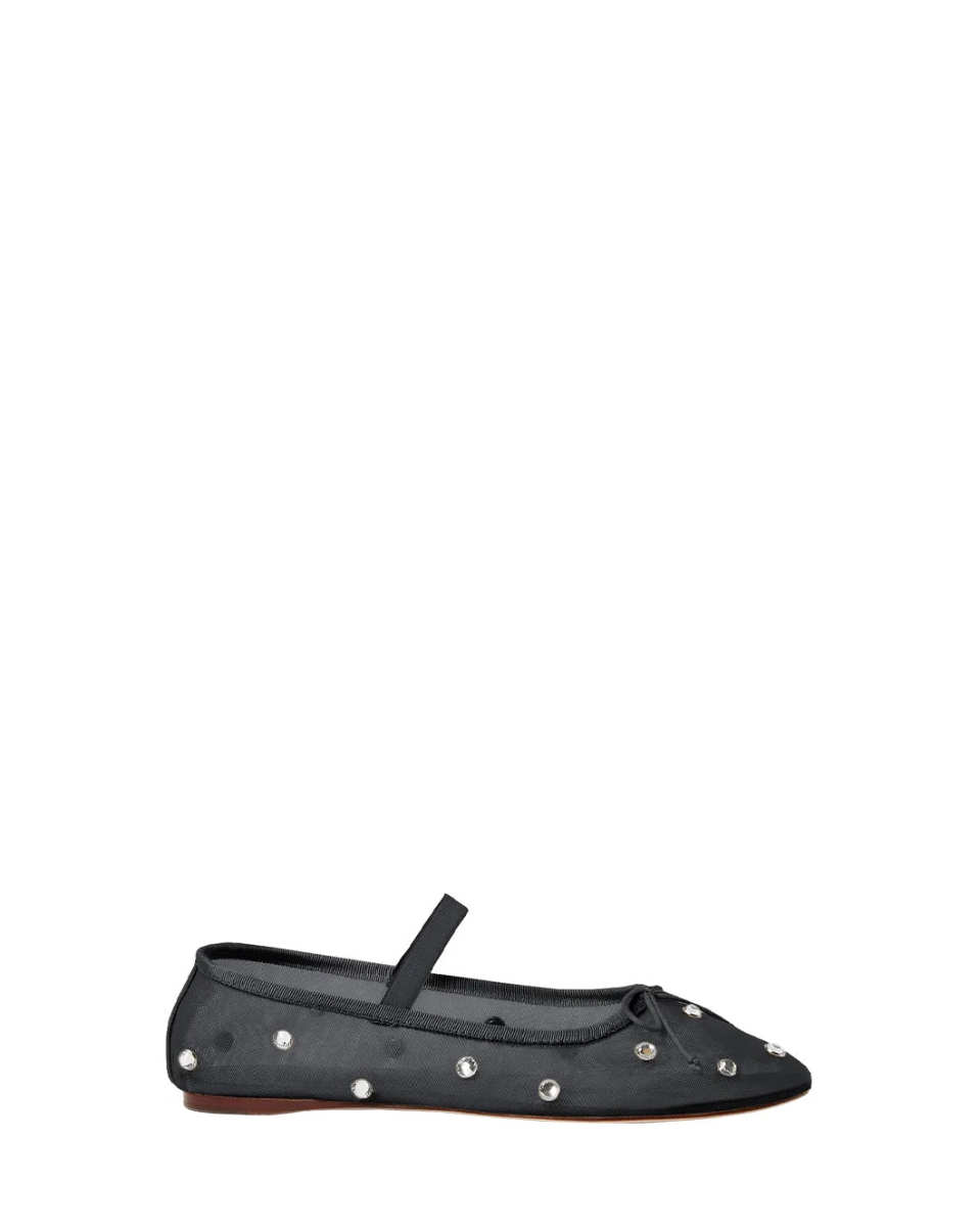 Leonie Ballet Flat Black/Crystal