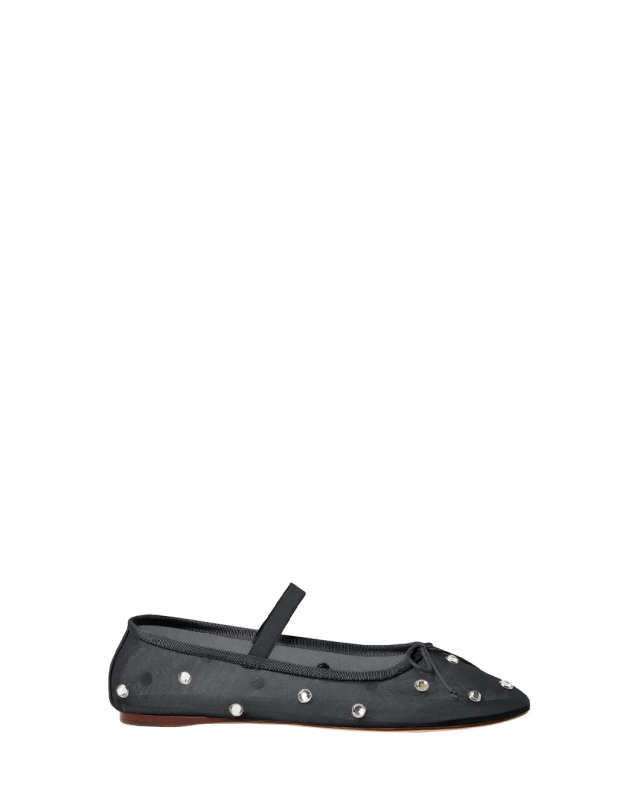 Leonie Ballet Flat Black/Crystal