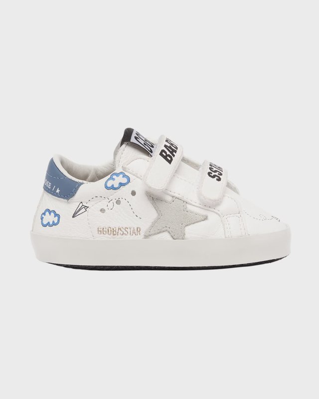 Boy's School Leather Low Top Sneakers, Baby