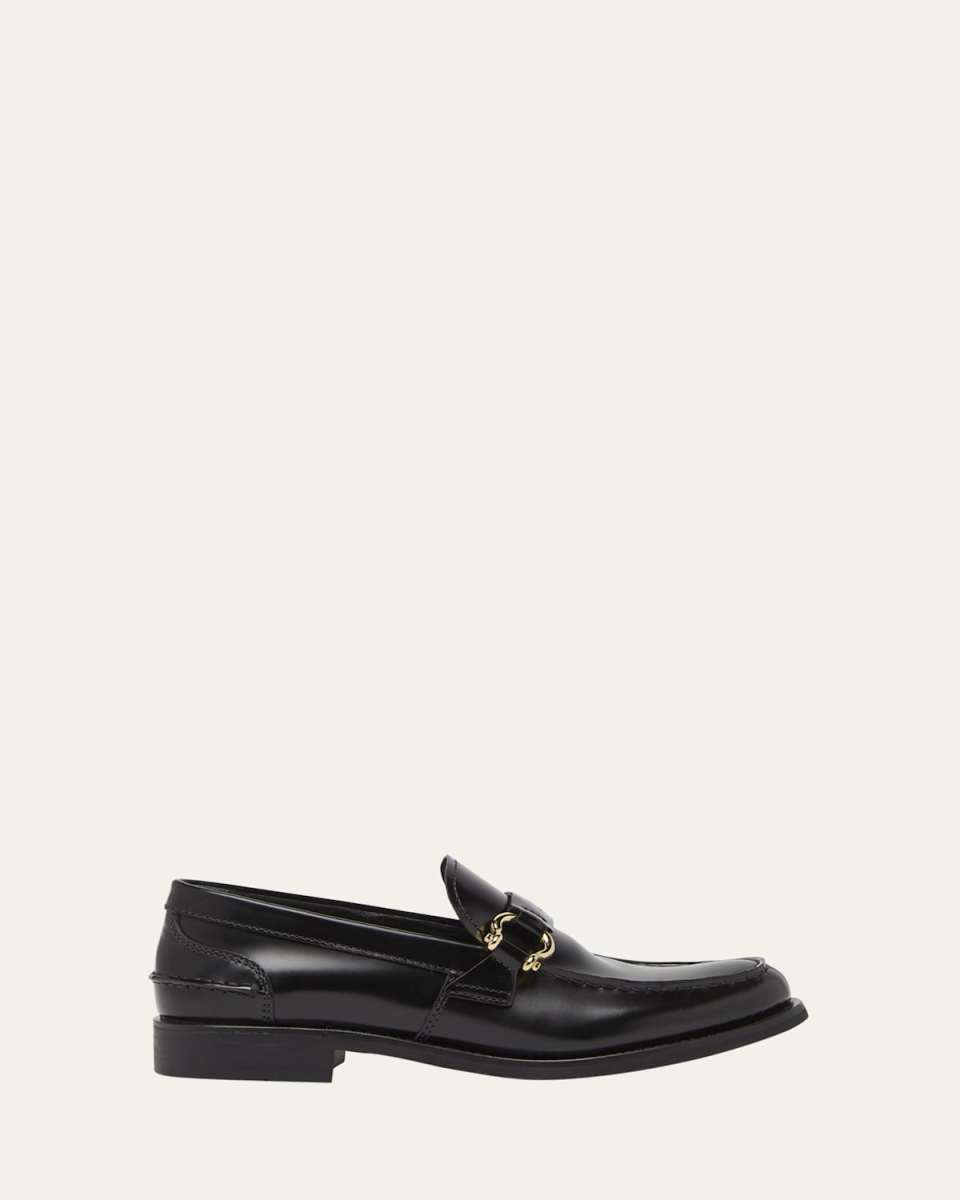 Spazzolato Leather Horsebit Loafers