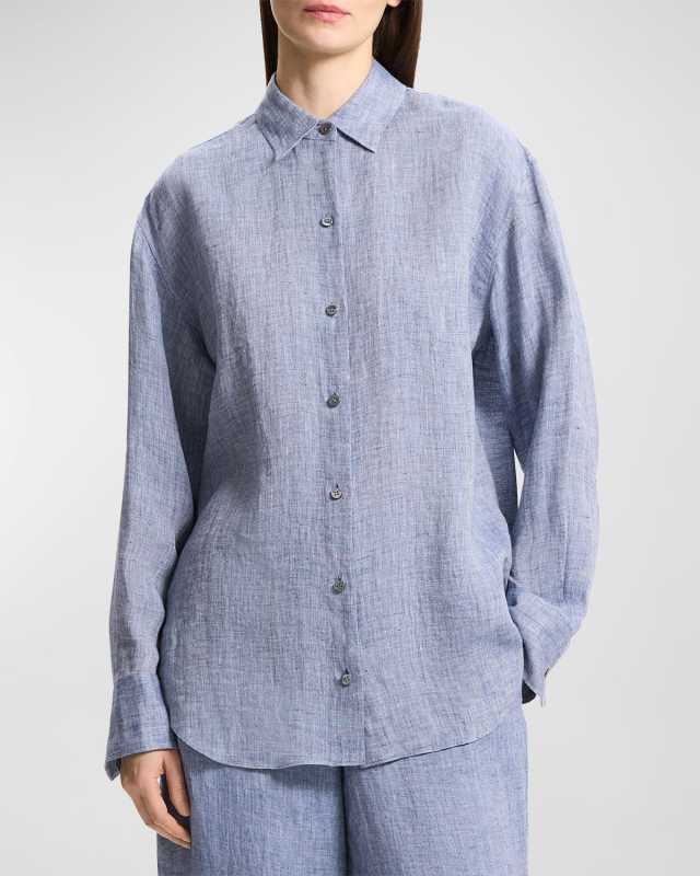 Draped Hemp Boyfriend Shirt