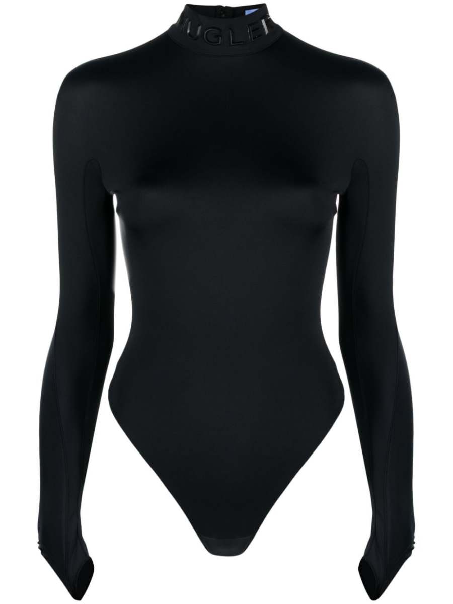 logo-lettering high-neck bodysuit