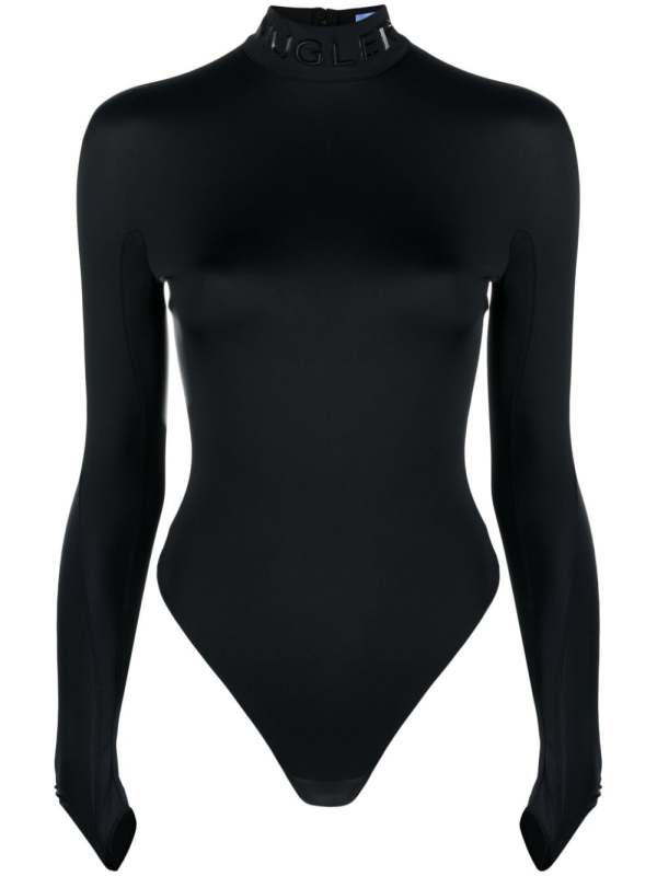 logo-lettering high-neck bodysuit