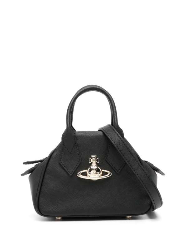 Orb-plaque leather tote bag