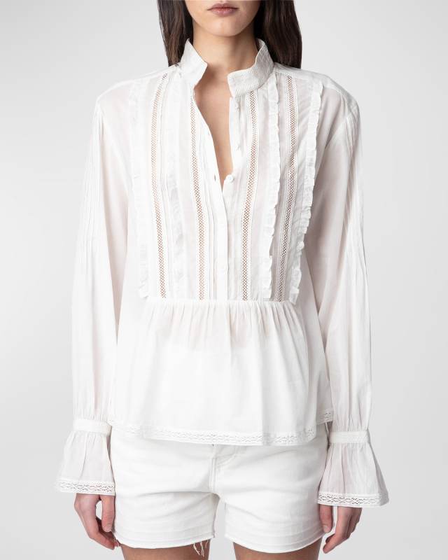 Tricia Embroidered Cotton Blous
