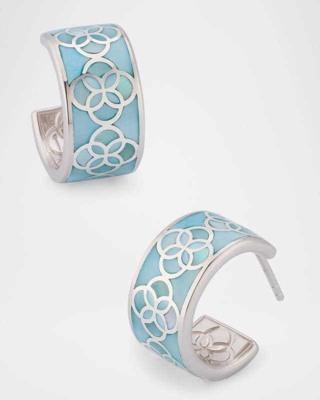 Petal Gemstone Huggie Earrings