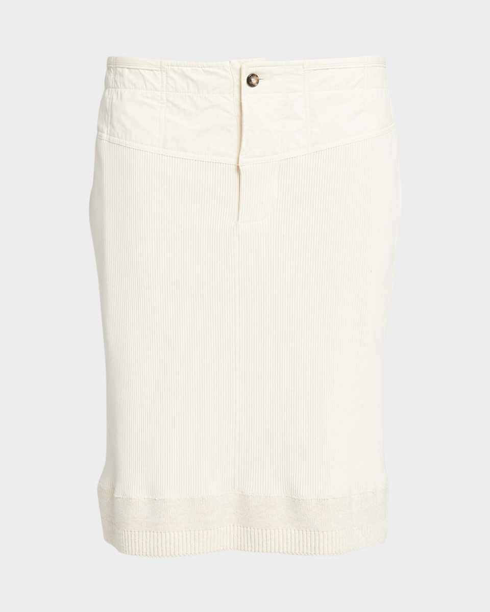 Low-Rise Compact Cotton Rib Jersey Straight Skirt
