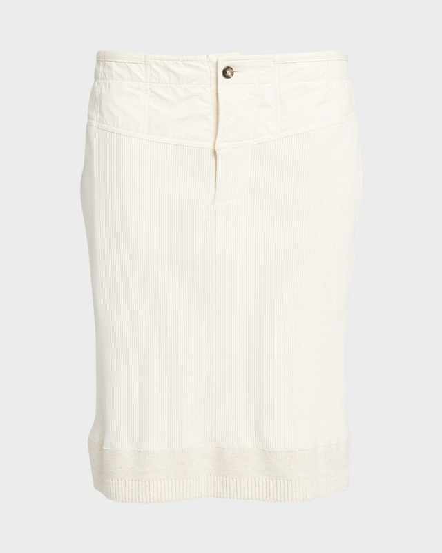Low-Rise Compact Cotton Rib Jersey Straight Skirt