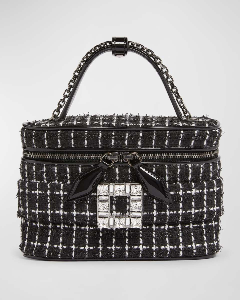 Micro Tweed Vanity Top-Handle Bag