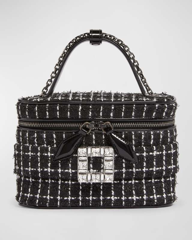 Micro Tweed Vanity Top-Handle Bag