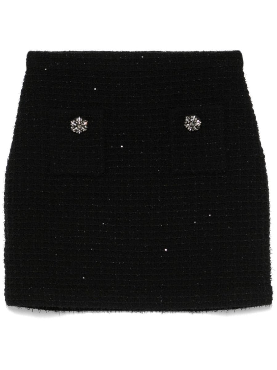 textured knit mini skirt
