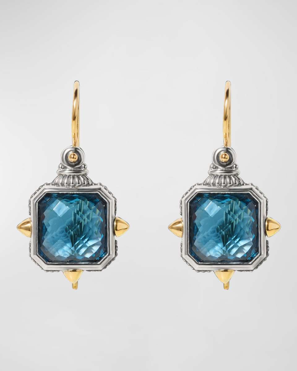 18k Gold Blue Spinel Earrings