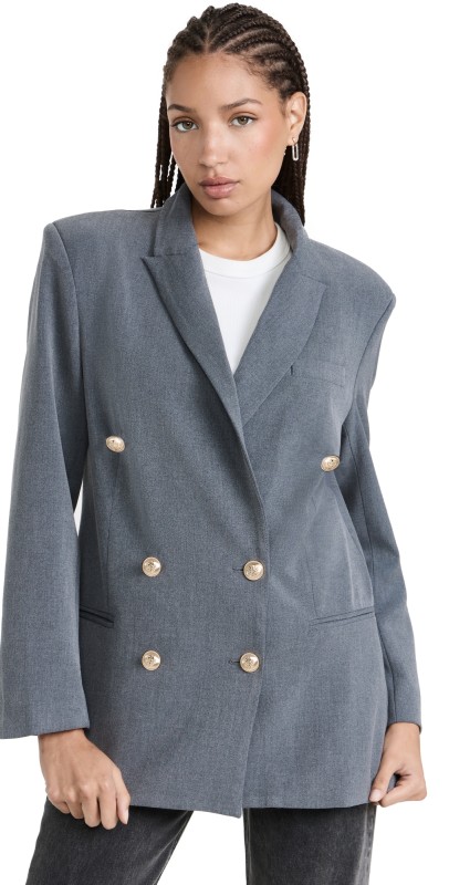 endless rose Double Breasteduit Blazer Medium Grey