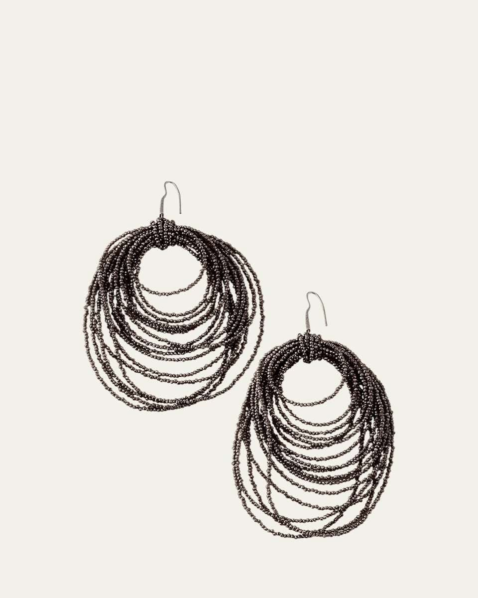 Sterling Silver Tiered Monili Drop Earrings