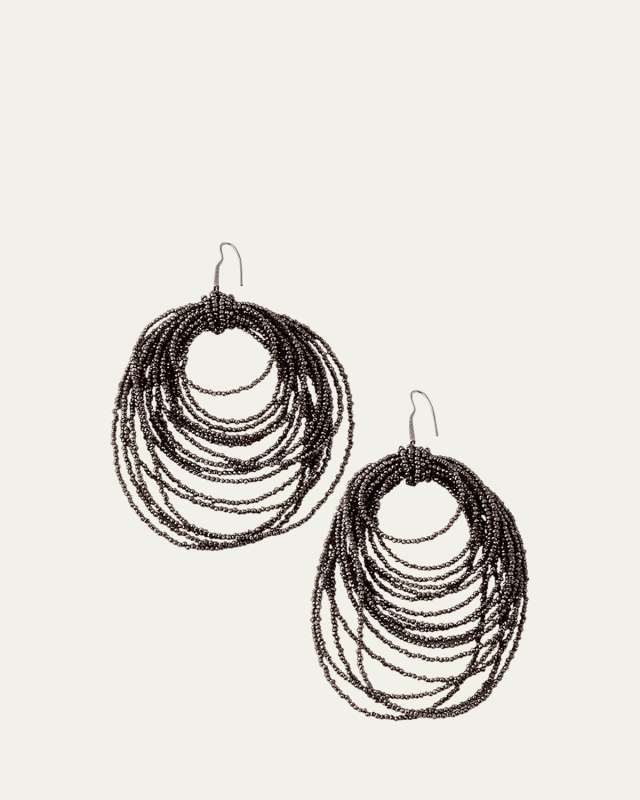 Sterling Silver Tiered Monili Drop Earrings