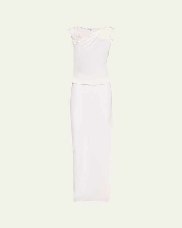 Ravelled Jersey Cutout Column Maxi Dress