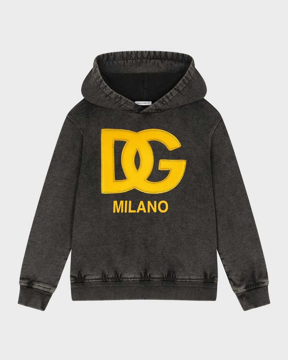 Boy's Faded Marble Embroidered Logo-Print Hoodie, Size 4-