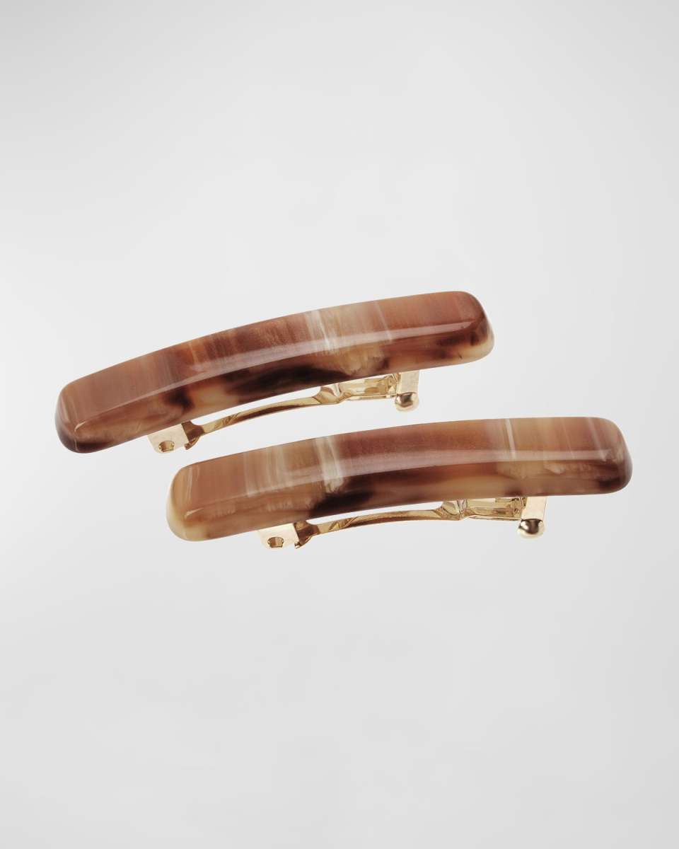 Mini Classic Rectangle Barrettes, Set of 2