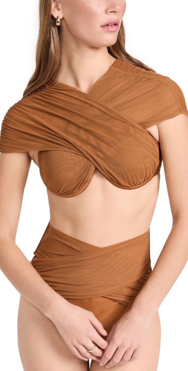 Andrea Iyamah Ubu Bikini Top Sand