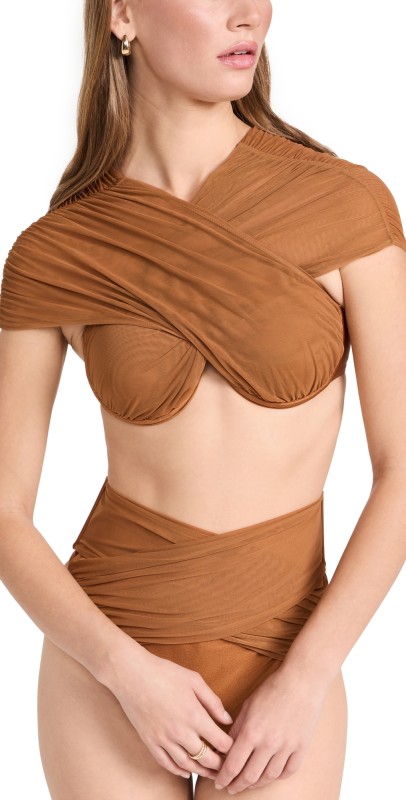 Andrea Iyamah Ubu Bikini Top Sand