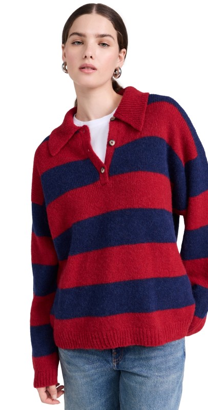 XIRENA Alpaca Brenton Sweater Red Blue