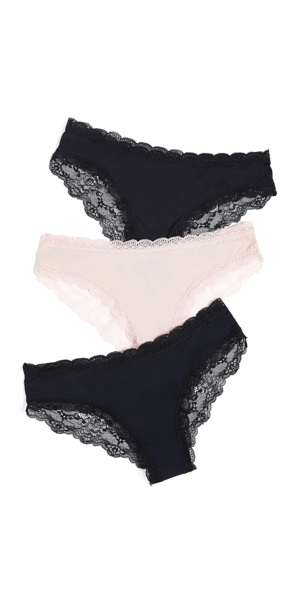 Honeydew Intimates Aiden 3 Pack Hipster Panties Black/Tan/Black