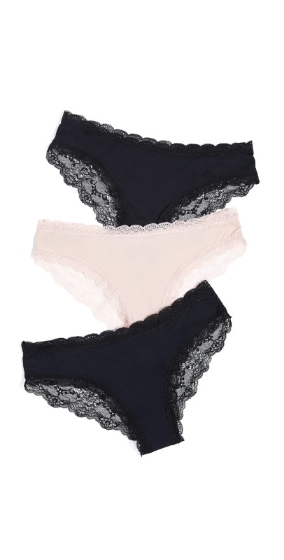 Honeydew Intimates Aiden 3 Pack Hipster Panties Black/Tan/Black