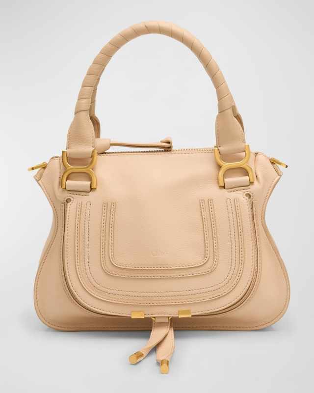 Marcie Small Satchel Bag in Grained Calfskin